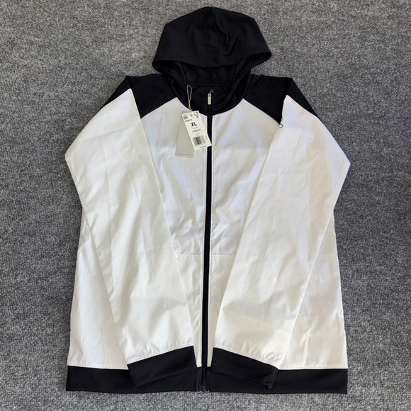 adidas Other - Adidas Golf G Anorak Girls XL Full Zip Hooded Jacket Black White HA8016 NWT